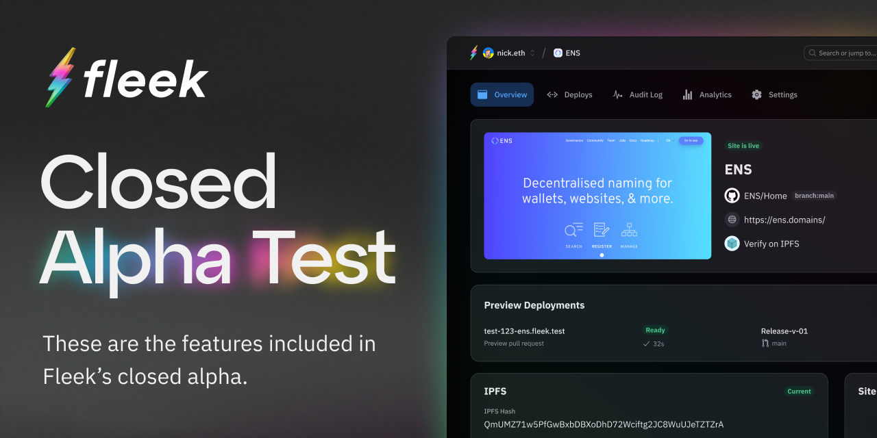 Fleek - Closed Alpha Test features introducing banner